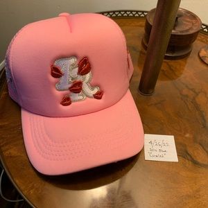 La Ropa Trucker Hat One of One Unique Double Platinum Stitch 
Pink